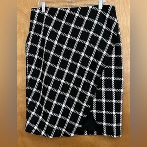 Ann Taylor Factory Window Pane Tweed Skirt 12
